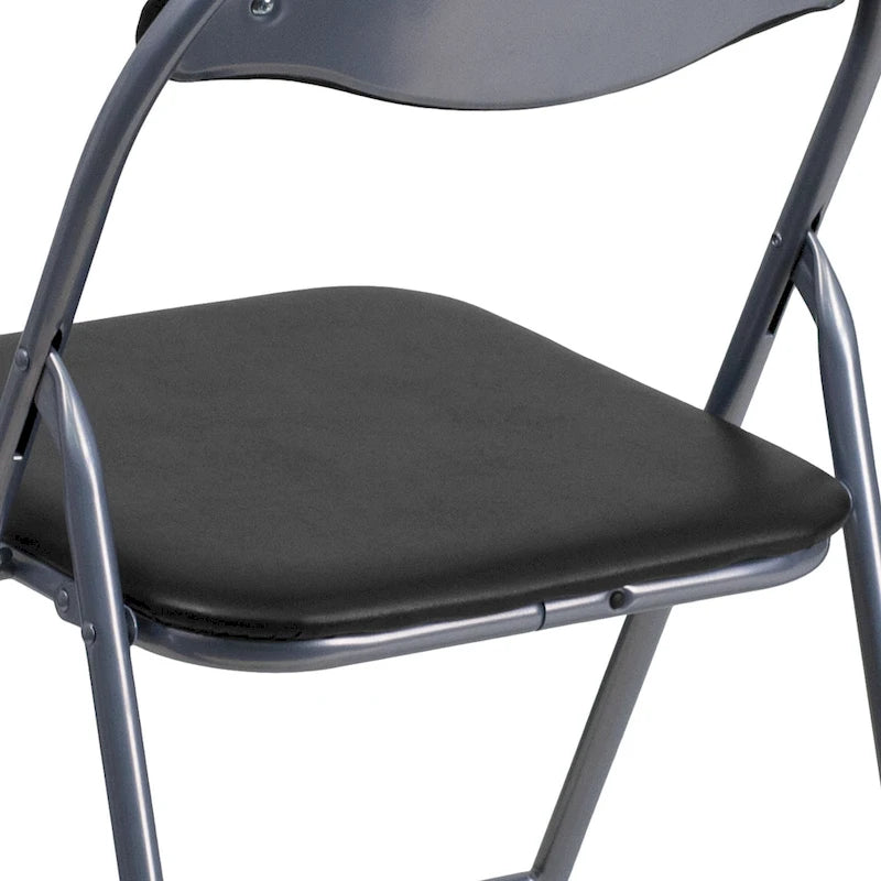 2 Pack 300 lb. Capacity Vinyl Metal Folding Chair with Carrying Handle