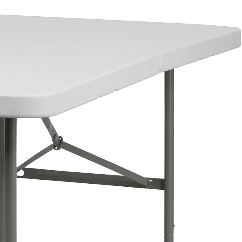 30W x 60L Bi-Fold Granite White Plastic Folding Table - Banquet Table