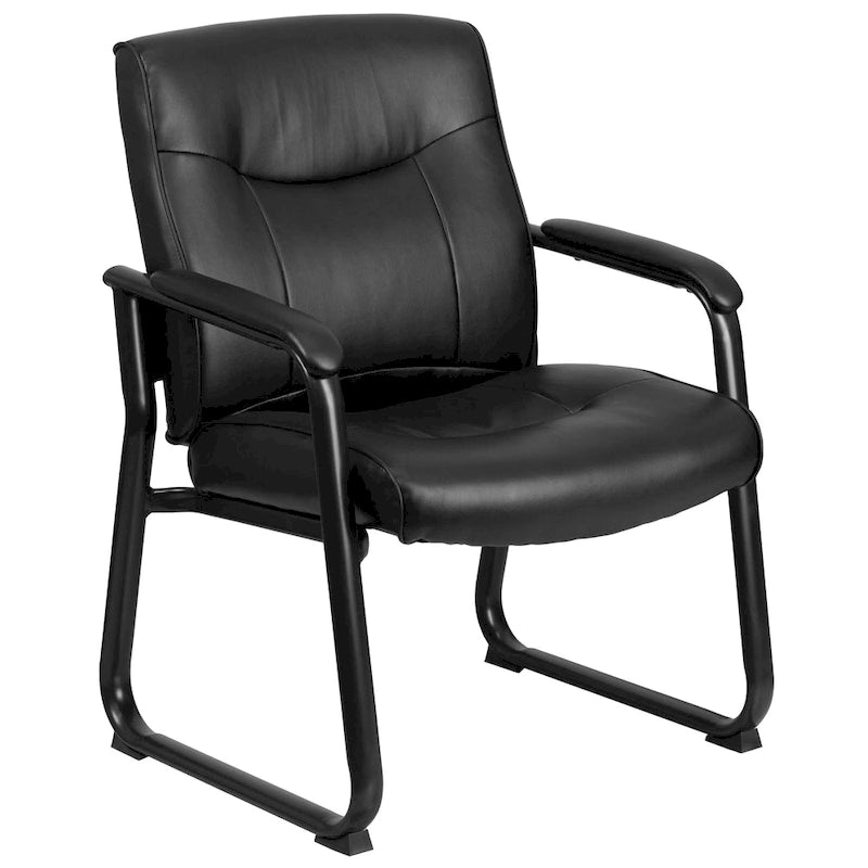Big & Tall Soft Leather Sled Base Executive Reception Chair