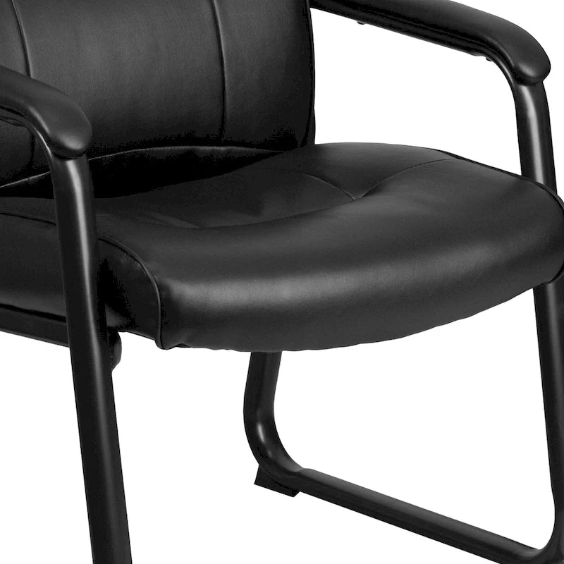 Big & Tall Soft Leather Sled Base Executive Reception Chair