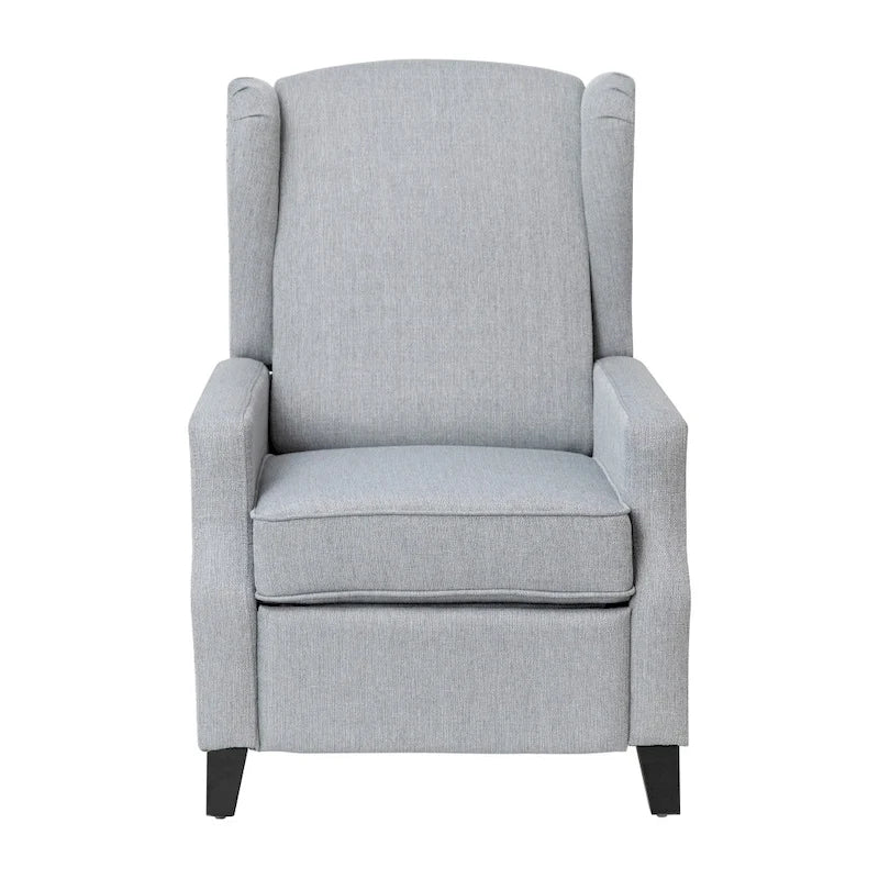 Push Back Wing Back Pocket Spring Recliner with Side Accent Nail Trim