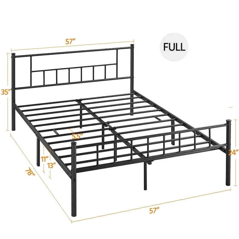 Yaheetech Basic Metal Bed Frame with Headboard and Footboard Bed Foundation