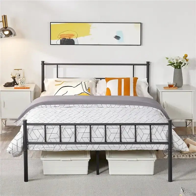 Yaheetech Basic Metal Bed Frame with Headboard and Footboard Bed Foundation