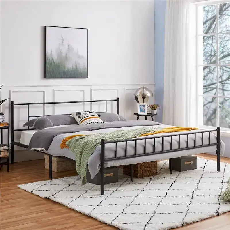 Yaheetech Basic Metal Bed Frame with Headboard and Footboard Bed Foundation