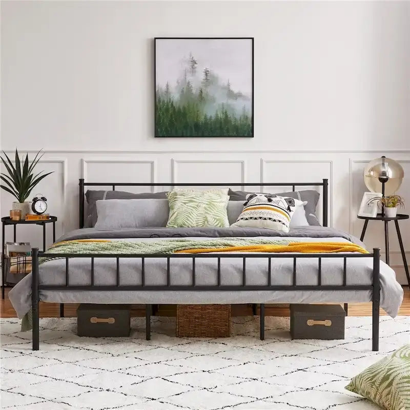 Yaheetech Basic Metal Bed Frame with Headboard and Footboard Bed Foundation