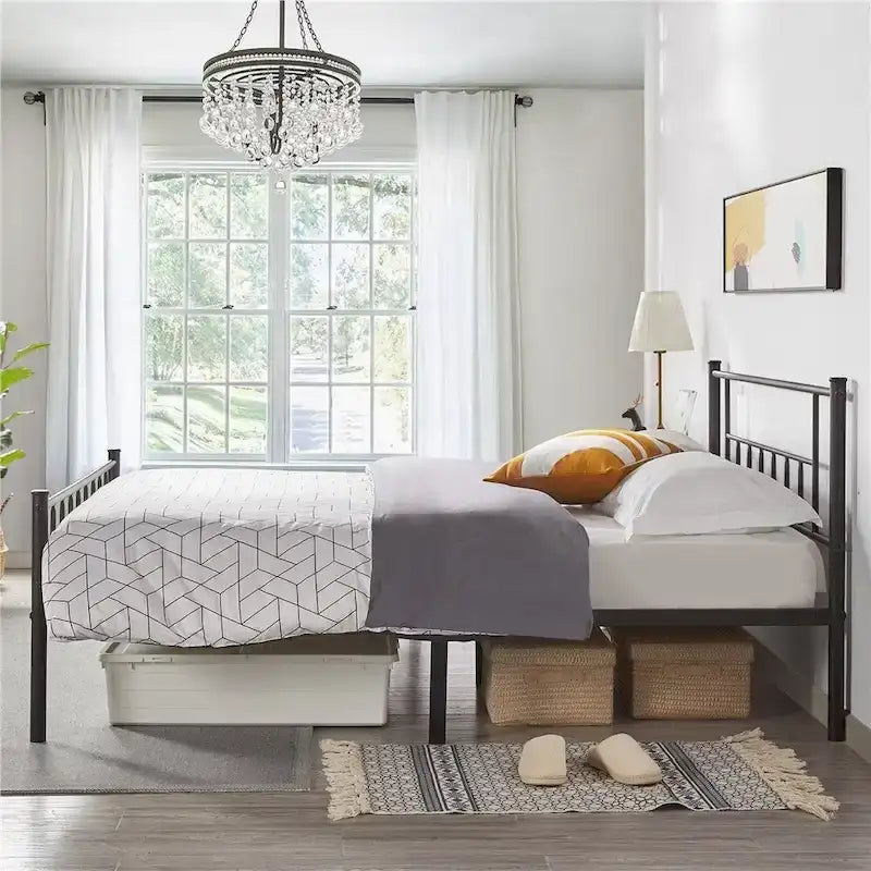 Yaheetech Basic Metal Bed Frame with Headboard and Footboard Bed Foundation