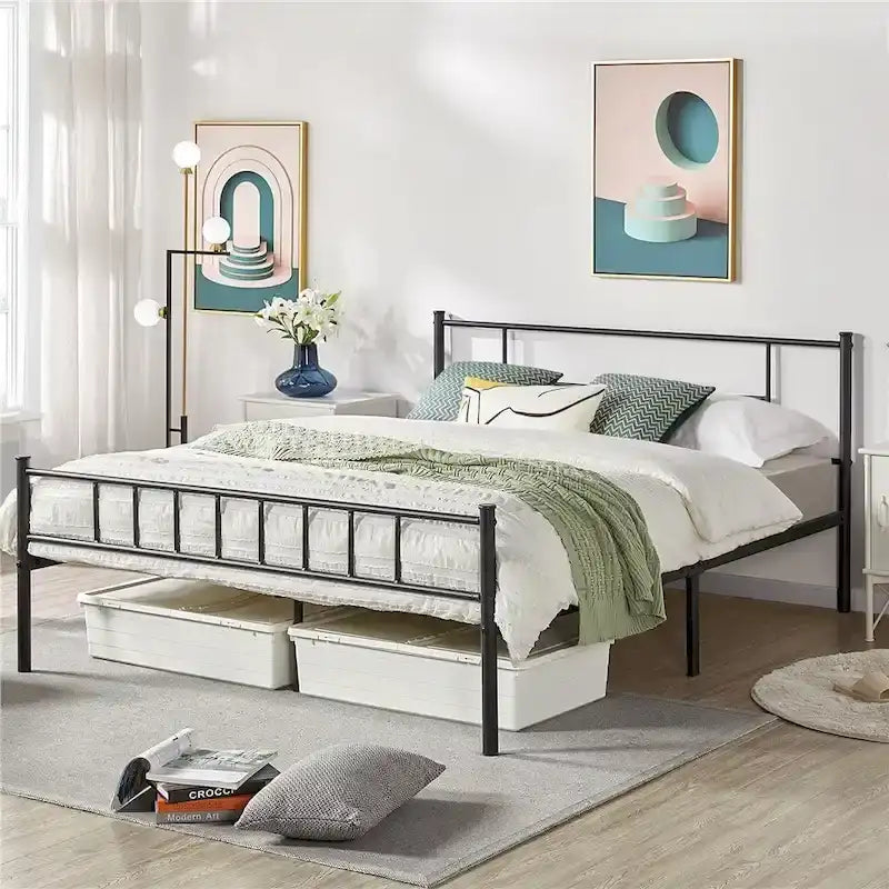 Yaheetech Basic Metal Bed Frame with Headboard and Footboard Bed Foundation