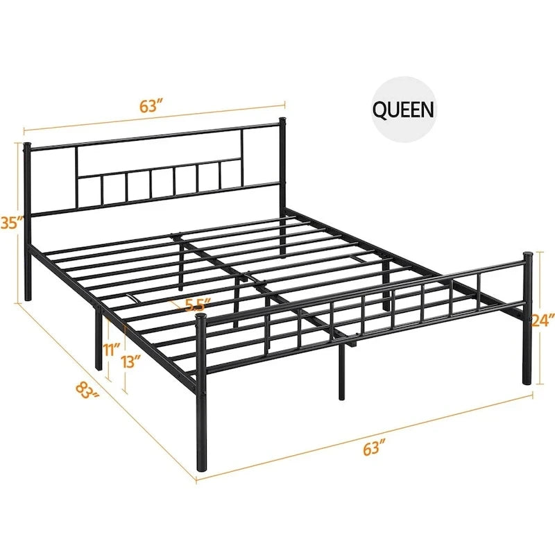 Yaheetech Basic Metal Bed Frame with Headboard and Footboard Bed Foundation