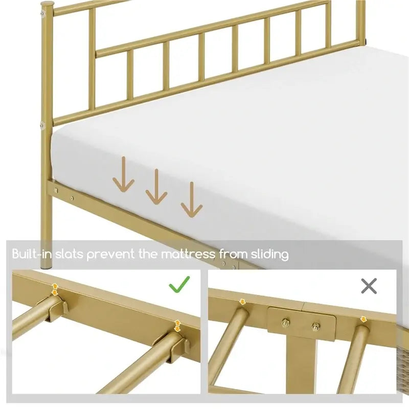 Yaheetech Basic Metal Bed Frame with Headboard and Footboard Bed Foundation
