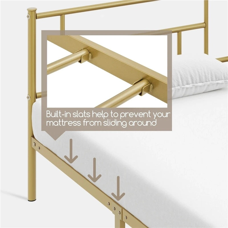 Yaheetech Basic Metal Bed Frame with Headboard and Footboard Bed Foundation