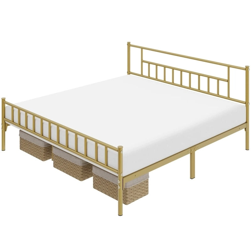 Yaheetech Basic Metal Bed Frame with Headboard and Footboard Bed Foundation