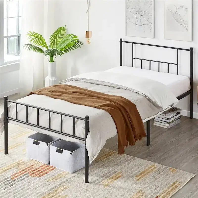 Yaheetech Basic Metal Bed Frame with Headboard and Footboard Bed Foundation