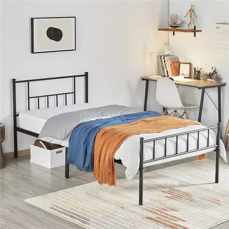 Yaheetech Basic Metal Bed Frame with Headboard and Footboard Bed Foundation
