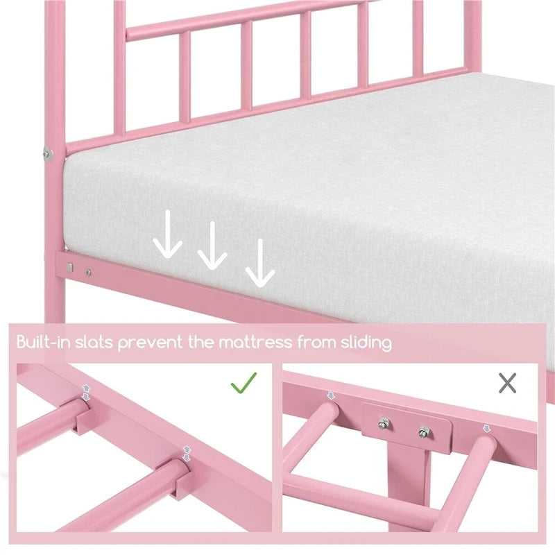 Yaheetech Basic Metal Bed Frame with Headboard and Footboard Bed Foundation