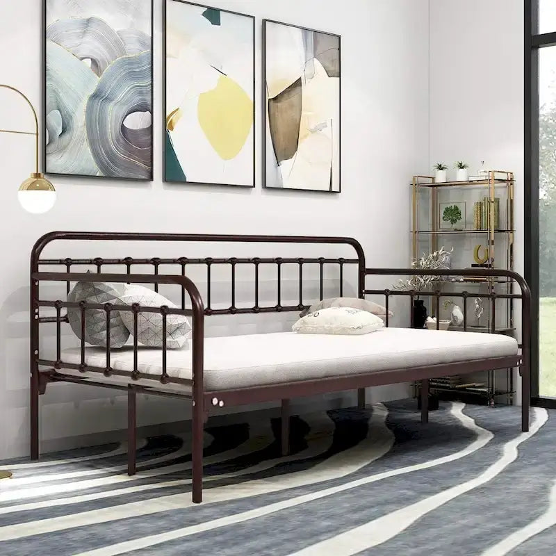 Alazyhome Daybed Metal Bed Frame / Sofa Bed / Living Guest Room