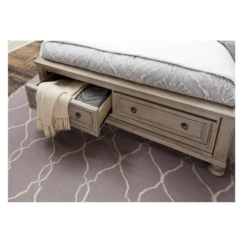 Donald 6 Piece Gray Modern Sleigh Storage Platform Bedroom Set