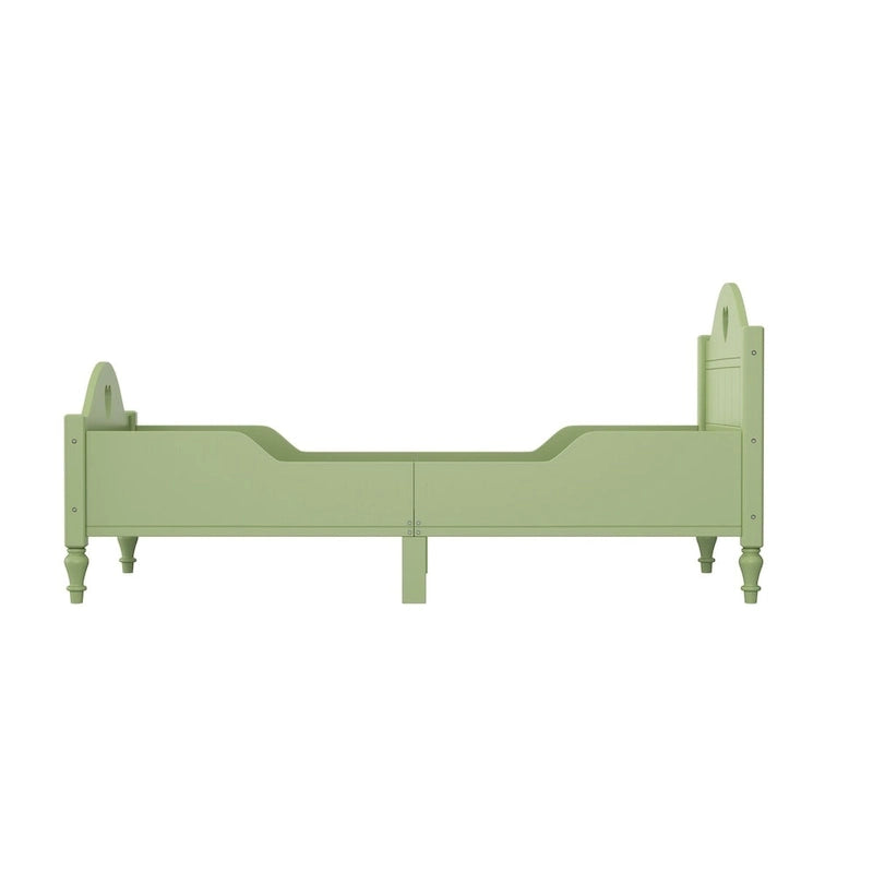 Macaron Twin Size Toddler Bed with Side Safety Rails and Headboard and Footboard,Light Pink