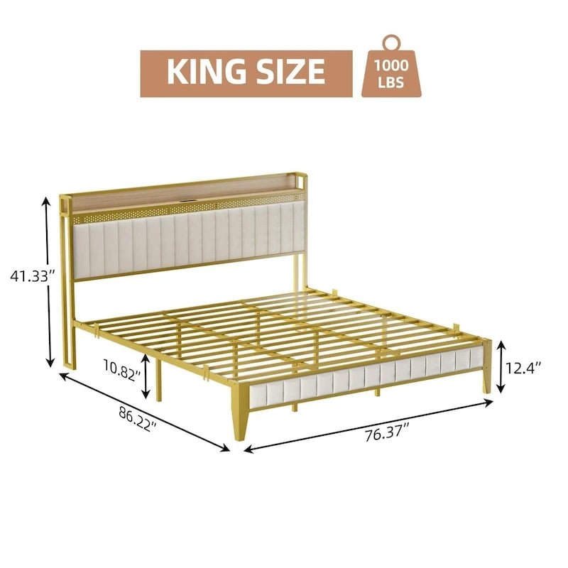 Bed Frame with Charging Station