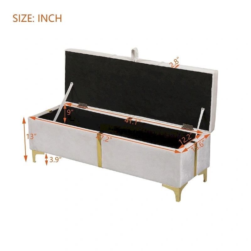 Queen Size Upholstered Platform Bed with Storage Ottoman 2-Pieces Bedroom Sets