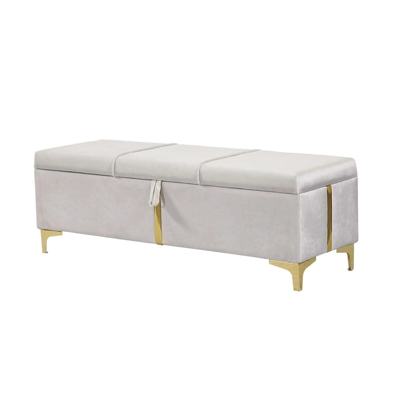 Queen Size Upholstered Platform Bed with Storage Ottoman 2-Pieces Bedroom Sets