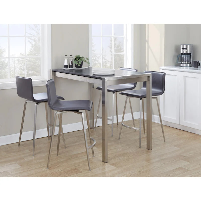 Porch & Den Mara Upholstered 26 Fixed-Height Counter Stool with Swivel (Set of 2)