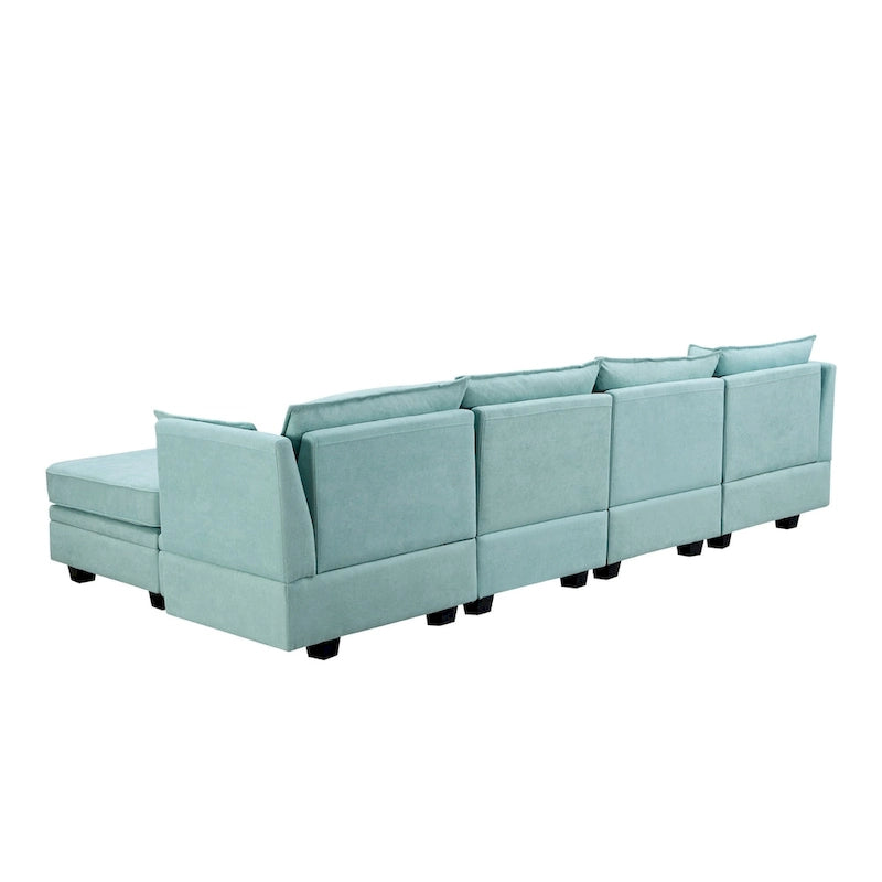 Modern U-Shape Modular Sectional Sofa, Convertible Sofa Bed with Reversible Chaise