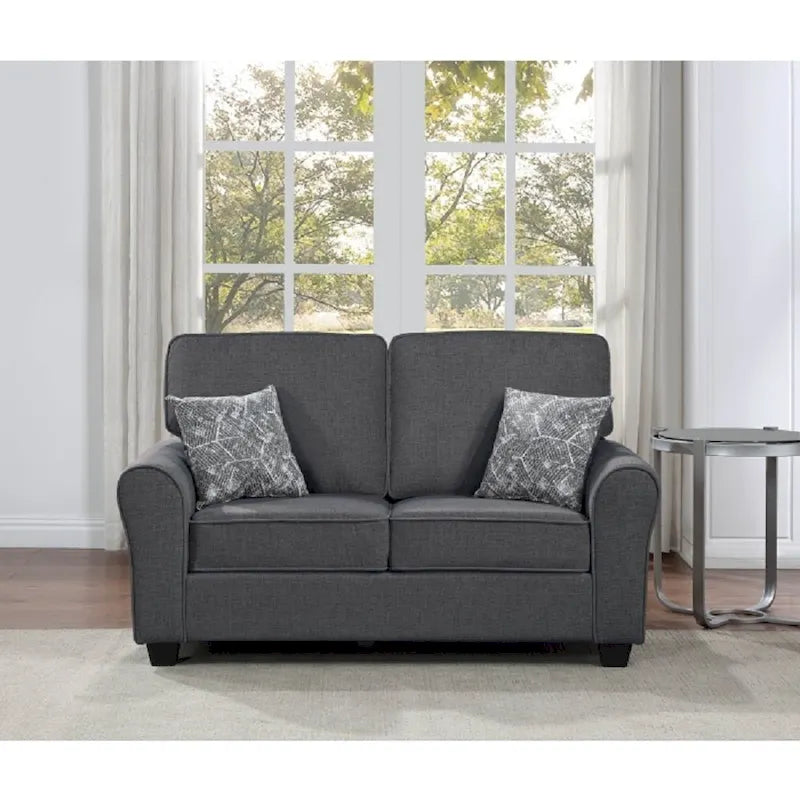 2Pc Chenille Upholstered Sofa Set w/ Pillows Living Room Couch Loveseat