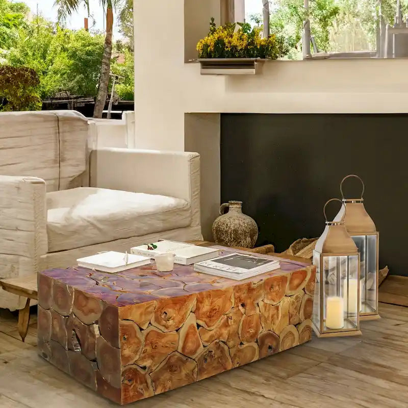 Chic Teak Rustic Teak Wood Akar Coffee Table