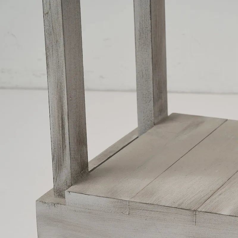 Modern Classic Blue/Grey Square Wooden Light End Table, Side Table