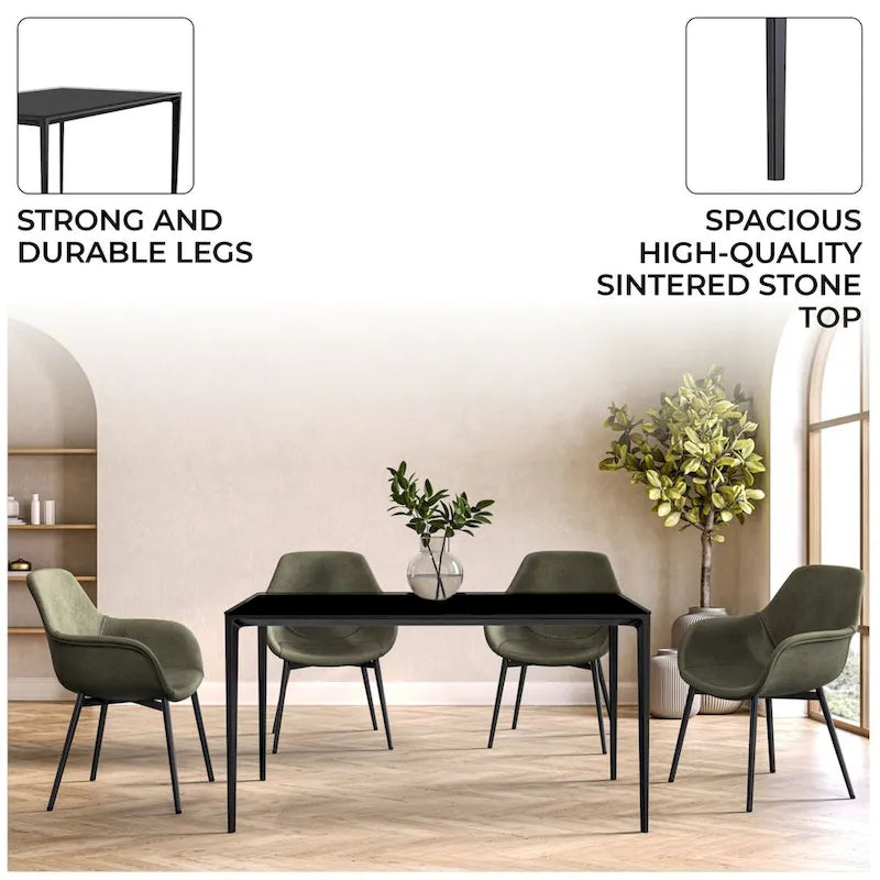 Avo 55 Rectangular Dining Table with Glass/Stone Top