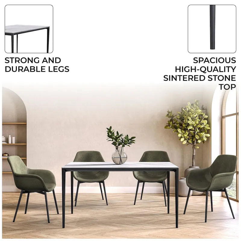 Avo 55 Rectangular Dining Table with Glass/Stone Top