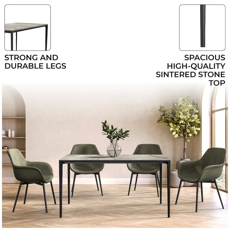 Avo 55 Rectangular Dining Table with Glass/Stone Top