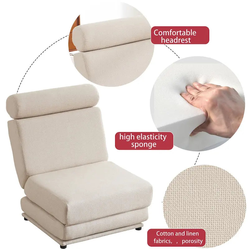 Single Sofa Chair Foldable Single Sofa Bed with Pillow