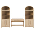 Middlebrook 3-Piece Set Writing Desk with 2 Cabinet Bookcases
