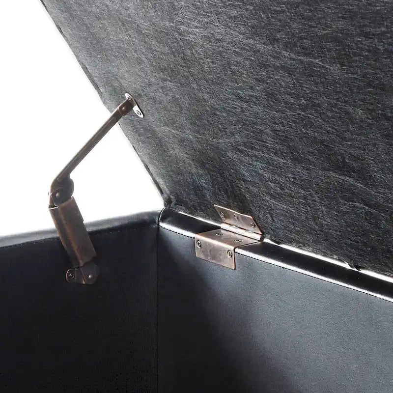 Upholstered tufted button storage bench