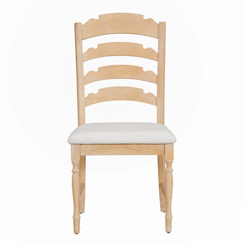 Vintage Traditional 4-Piece Upholstered Dining Chairs, Serrated Dining Backs,Cream