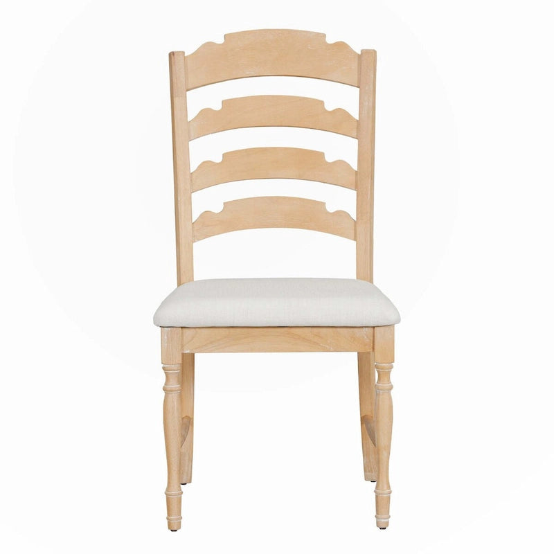 Vintage Traditional 4-Piece Upholstered Dining Chairs, Serrated Dining Backs,Cream