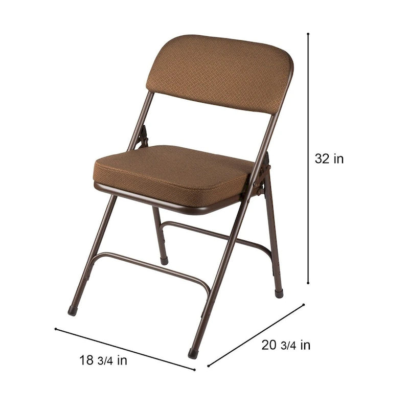 Hampden Furnishings Bernadine Collection Deluxe Fabric Padded Folding Chair, Pack of 2